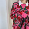 Женские свитера Леди Роза Цветочный длинное рукав o nece y2k Девочка для грузоподъемности Fushia Осень
