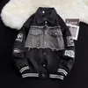 Chaquetas de hombre primavera hombres 2022 chaqueta de Hip Hop rompevientos para hombre estilo coreano Patchwork ocio suelto mujer Harajuku abrigo