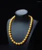 Chains Charming 18"8-9mm Natural South Sea Genuine Golden Round Pearl Necklace For Women Jewelry