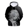 Heren Hoodies Tokyo Revengers Anime Cosplay Sweatshirt Hapleed Loose Unisex 3D Print Oversized 4xl pullover Casual Streetwear Coat 2022