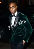 Men Suits Velveteen Groom Tuxedos Peak Lapel Groomsmen Wedding/Prom/Dinner Man Blazer Jacket Pants TTwo Buttonsie Vest w751