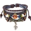 Charm Bracelets Beaded Leather Vintage Bracelet Personality Characteristic Note Cute