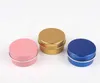 Vide Mini 5G pots en aluminium Metal Pink Gold Black Silver échantillon lèvre Balm Crème Masque Étui en étain Conteneur de maquillage 10000PCS DAT488