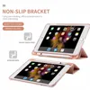 Pennhållare Sleep Wake Up Smart Cover-fodral för iPad 9.7 9th 8th 7th 10th 10.9 2022 Generation Air 2 5 9 Pro 11 mini 6 5 4