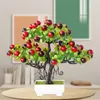 Decorative Flowers Simulation Ruyi Lucky Fruit Tree Green Plants Artificial Potted Bonsai Living Room Bedroom Store Counter Home Indoor