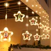 Curtain Lights LED String Christmas Decor Star Light with Ornament Toy Window Lights USB 8 Working Modes