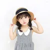 Hüte Sommer Kinder Bowknot Stroh Fedora Hut Kinder Visier Strand Sonnenkappe Baby Mädchen Breite Krempe Floppy Panama Zubehör