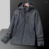 Men's Jackets Men's Waterproof Windproof Jacket Spring Autumn Casual Breathable Hooded Coat Tourism Mountain Windbreaker Raincoat 7XL