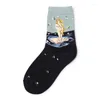 Sports Socks Spring Women's Retro Art Abstract Oil Målning Series Personlighet Bomull Autumn Women Yoga