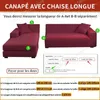 Couvre-chaise Home Living Elastic Corner Sofa 1/2/3/4 sièges Solid Couch Scencver en forme de protecteur de couverture en forme de Ligne