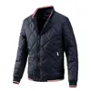 Jaqueta de inverno masculino casaco de windbreaker acolchoado com z￭per quente colarinho de beisebol de gola de beisebol masculino