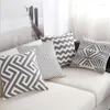 Pillow Cotton Embroidered Cover Grey Geometric Home Decor Christmas Gift Sofa Throw Case 45X45CM