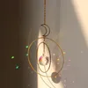 Décorations de Noël Pendentif en cristal artificiel beau fait à la main attrayant carillon à vent étoile lune suspendus accessoires de décoration de maison