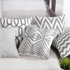 Pillow Cotton Embroidered Cover Grey Geometric Home Decor Christmas Gift Sofa Throw Case 45X45CM