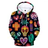 Men's Hoodies Day Of The Dead Sugar Skull Funny Hoodie Hip Hop Graphic Sweatshirts Poleron Hombre Streetwear Unisex Harajuku Tracksuit