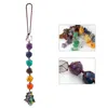 Interiördekorationer 2022 Chakra Natural Crystal Stone Car Pendant 7 Tumbled Armband Tassel Hängande prydnadsstenar Dekor Tiger Eye