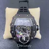 시계 디자이너 럭셔리 남성 역학 시계 Richa Milles Wristwatch Original Watch 011 / RM11-03 플라이 백 크로노 그래프 블랙 단조 카본 CA