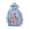 Erkek Hoodies Erkek Sweatshirts 2022 Kış Anime Manga Seksi Kız Baskı Punk Mavi Hoodie Erkekler Harajuku Sweatshirt Japonya Stil Kadınlar