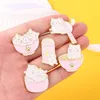 Brooches 5pcs/set Kitties Witch Sea Animal Enamel Pin Shake Ghost Hippocampal Astronauts Badge Gift Friend Accessories Wholesale