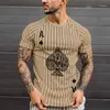 T-shirts pour hommes chemise pour hommes t-shirt dépouillé vêtements d'été Streetwear col rond mode Poker imprimer à manches courtes T-shirts hauts