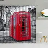 Dusch gardiner landm￤rke byggnad r￶d telefon bussgardin 3d london retro arkitektur stor ben badrum dekor leveranser tyg