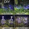 Feux d'artifice solaires Lampe extérieure Globe d'herbe Pissenlit Flash String Guirlande lumineuse 90/120/150/200 LED Pour Jardin Pelouse Lumière de vacances