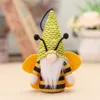 Honeybee Party Festival Gnome Plush Toys with Lighted Mr and Mrs Spring Gnomes Ornaments World Bee Day Decor