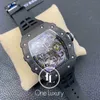 시계 디자이너 럭셔리 남성 역학 시계 Richa Milles Wristwatch Original Watch 011 / RM11-03 플라이 백 크로노 그래프 블랙 단조 카본 CA