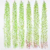 Decorative Flowers 2pcs 95cm Artificial Flower Vine Fake Leaves Rattan Home Decor Green Water Willow Hanging Wall Plants