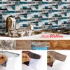 Adesivi murali 9PCS Adesivo in mattoni di marmo Decalcomanie moderne Carta da parati Piastrelle autoadesive per bagno Cucina TV Sfondo Decor
