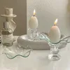 Titulares de vela Decrativa Decrativa de vidro Titular Clear Tealight Candlestick para Mesa Central Pieces Novelty Emped Scent