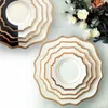 Dinnerware Sets Sunflower Black And White Plate Set High-end Golden Edge Ceramic Western Banquet Dinner Plates Nordic Tray