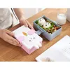 Dinnerware Sets Cute Bento Lunch Box Kawaii For Kids School Children Japanese Style Kindergarten Bread Sandwich Plastic