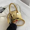 Bolsos de noche Bolsos y monederos de cuero de PU brillante de lujo para mujer 2022 Tendencia Diseñador Cadena Hombro Crossbody Bolsos y monederos