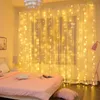 Cortina LED Cadena Luz Garland Luces de ventana de la habitación del dormitorio de Navidad 8 Modos de trabajo