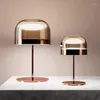 Lampy stołowe Włochy Rose Gold lampa kreatywna sprzęt szklane biurko światło sypialnia salon el meble sklep artystyczny