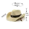 Berets Simple Cowboy Hat Men's Sun Wide Brim Fedora ремень украсить пляжную солому для мужчин ультрафиолетовая шапка Capeau Femme