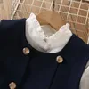 Meisjesjurken School uniform preppy meisjes kleding voor tieners baby elegant shirt shirt 2 stks lente herfst kinderen kostuums 8 10 12 13