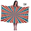 MicroFiber Beach Towel American Flag Bath Handdoeken Digitale druk Zonnebrandcrème Zacht Absorberend verschillende patronen T102