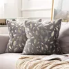 Pillow Nordic Feather Gilded Plush Cover 45x45cm Decorative Sofa Home Decor Solid Color Throw Pillowcases Design