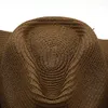 Berets Simple Cowboy Hat Men's Sun Wide Brim Fedora ремень украсить пляжную солому для мужчин ультрафиолетовая шапка Capeau Femme