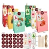 Confezioni regalo Calendario dell'avvento natalizio Sacchetto di carta kraft Conto alla rovescia Confezioni di caramelle 24 set Natale