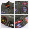 Mens Jackets Military Pilot Flight Quilted Winter Kids Toddler Clothes Boys Girls Satin Letterman Varsity Bomber Jacket with Patches 220930