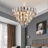 Lampadari lampadario a cristallo a LED moderno per soggiorno lampada da pranzo rotonda di lusso villa el illuminazione