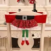 Christmas Back Chair Cover Santa Belt Elf Leg Skirt Chairs Decoration Kitchen Dinning Room Xmas Atmosphere Ornament