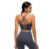 Yoga -outfits 01 LU beha's Sport Solid Color Crop Tops Crossing Backless Beauty Beauty Sexy Bras Gym Kleding Running Dessen 9017928