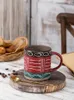 Tassen Personalisierte handbemalte Kaffeetasse Retro Mattes Porzellan Kreative Teemilch Bürogetränke in der Küche