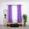 Curtain 100 130cm Drape Living Room Hollow Printed Transparent Through Rod Shower For Kitchen