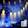 Cordes 8 Modes Halloween Fantôme Squelette Guirlande Lumineuse À Piles LED Crâne Lumière Décor De Vacances Pour La Fête Intérieure