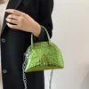 Abendtaschen Luxus glänzendes PU-Leder Kleine Tote für Frauen 2022 Trend Designer Kette Schulter Umhängetasche Damen Handtaschen und Geldbörsen